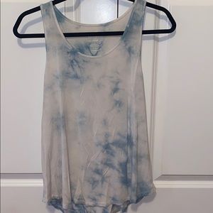 american eagle blue and white tank top